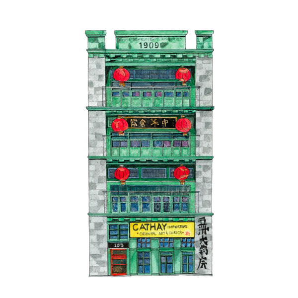 Chinatown Vancouver Illustrations Single Cards