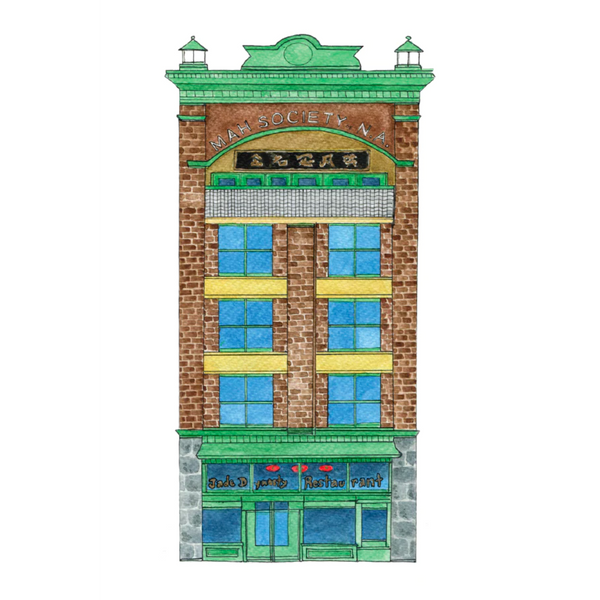 Chinatown Vancouver Illustrations Single Cards