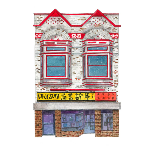 Chinatown Vancouver Illustrations Single Cards