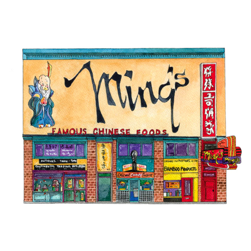 Chinatown Vancouver Illustrations Single Cards