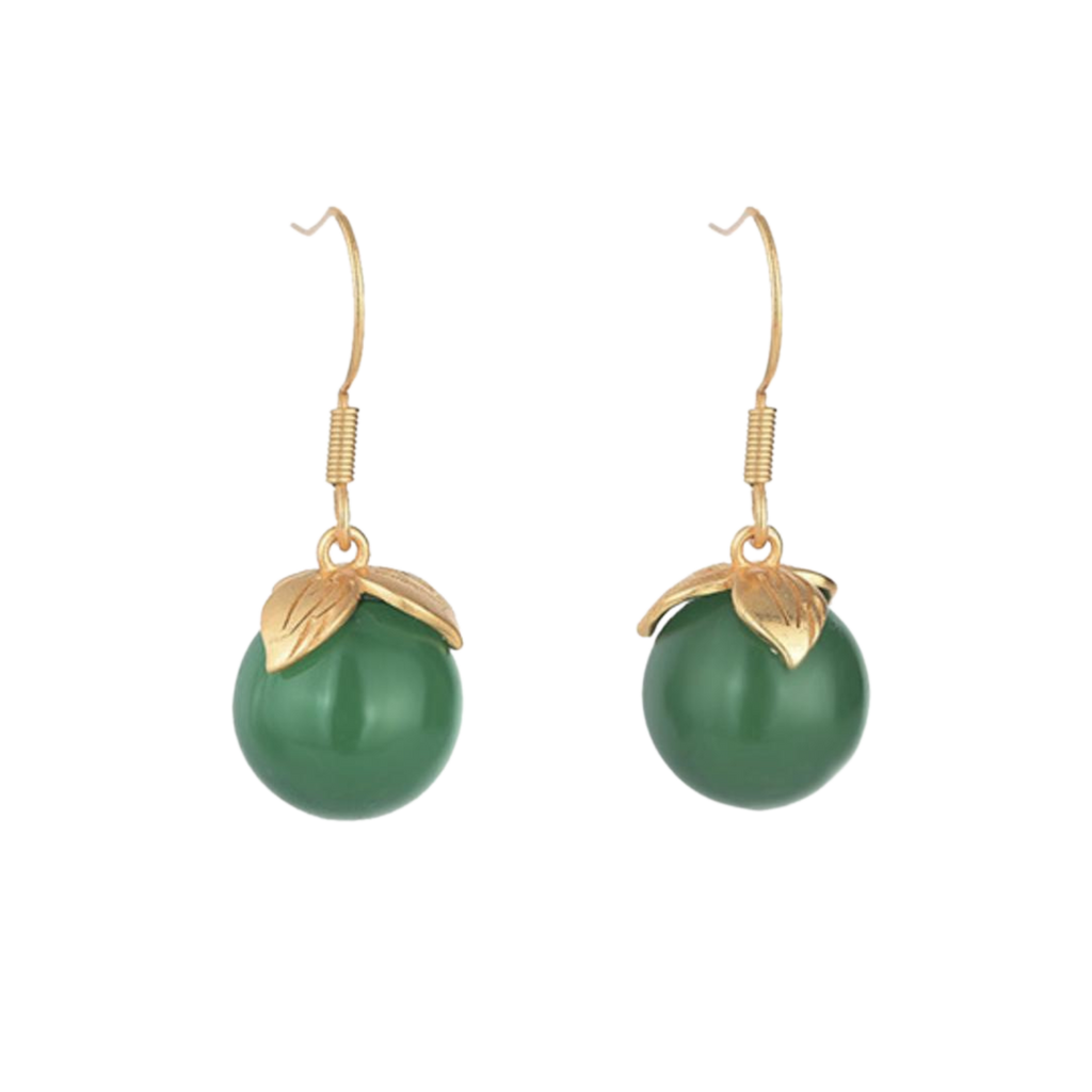 Natural green 2025 jade stud earrings